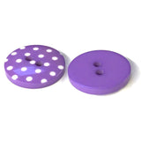 Purple Lavender Dots Plastic Button 9/16" or 11/16"