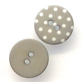 Gray /White Dots or Plain Gray Plastic Button 9/16" or 11/16"