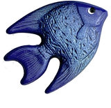 Fish Button Blue by Susan Clarke   7/8"  # SC-617
