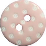 Light Pink with White Dots Round Plastic Button, 11/16". #833