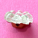 Tiny Vintage Mirror Glass, Clear Plump Flower Buttons, Shank Back, 3/8" / 10mm, #SK- 758