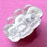 Tiny Vintage Mirror Glass, Clear Plump Flower Buttons, Shank Back, 3/8" / 10mm, #SK- 758