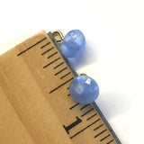 PACK OF 3, Blue 'Moonstone' Glow, Vintage Glass Buttons, Shank Back, 5/16"  #GL-363