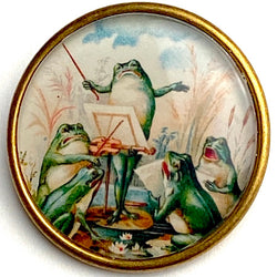 Re-Stocked Frog Concert Crystal Dome Button 1.5" by Susan Clarke USA # SC-1111