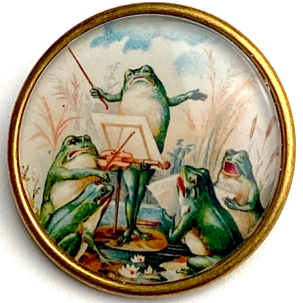 Re-Stocked Frog Concert Crystal Dome Button 1.5" by Susan Clarke USA # SC-1111