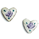 Lavender Tiny Vintage Heart 3/16" Two Buttons, from Susan Clarke Shank Back  #SC-26