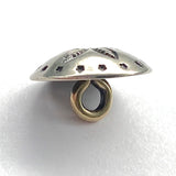 Re-Stocked, Southwest Skyrocket Flower 1/2" Shank Back Nickel Silver Button #SW-80