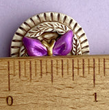 Purple/Blue Butterfly, Art Stone Button, 1" #1051 By Susan Clarke