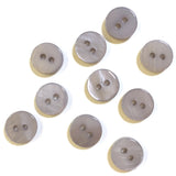 3/8" Warm Gray River Shell2-hole Button, TEN for $8.00  #2254