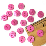 SALE, 3/8" Bright Pink River Shell 2-hole Button, Pack of Ten,  # SK-2251