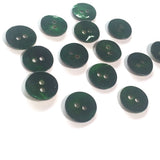 Re-Stocked, 1/2" Dark Emerald Green Pearl Shell Button, 2-hole 13mm, Per Button   #190-D