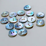 1/2" Light Blue Pearl Shell 2-hole Button, 13mm, Per Button   #241183-D