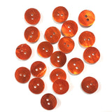 Re-Stocked, 1/2" Bright Orange Pearl Shell 2-hole 13mm, Per Button, 117-D