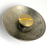 Southwest Zinnia 1-1/4" with 'Turquoise' USA-Made Large Screw-Back Concho Nickel Silver  #SW-219