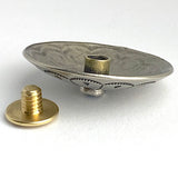Southwest Zinnia 1-1/4" with 'Turquoise' USA-Made Large Screw-Back Concho Nickel Silver  #SW-219