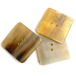 Vintage Large Rustic Square Horn Buttons 1-1/4" #RN64