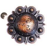 Copper/Black Copper Canyon Engraved Concho 2-3/8" Screwback  #CC-124
