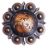 Copper/Black Copper Canyon Engraved Concho 2-3/8" Screwback  #CC-124