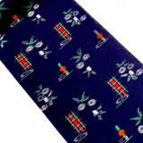 Remnant, Navy Indigo Ikat WOOL, Ribbon Flower Kimono Fabric from Japan, 1-1/4 Yard Piece#246