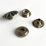 SNAP BACK Southwest Repousse 3/4" Nickel Silver Concho SNAPS (4 pieces total). #SW-220