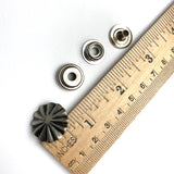 SNAP BACK Southwest Repousse 3/4" Nickel Silver Concho SNAPS (4 pieces total). #SW-220