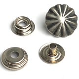 SNAP BACK Southwest Repousse 3/4" Nickel Silver Concho SNAPS (4 pieces total). #SW-220