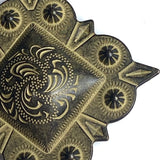 Old Gold 2" Square Engraved Pillow Concho Screwback  #SWM-12