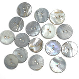 11/16" Silver-Gray Semi Rustic 18mm Shell, 2-Hole, Pack of 22 Buttons, #23-204