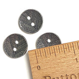 Leaf Silver Round Button Antiqued Pewter 17mm / 11/16" from Tierra Cast  #6559-40