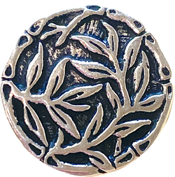 Bamboo Button Antiqued Silver 16mm  5/8" from Tierra Cast  #6569-12
