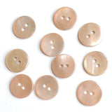 1/2" Pale Pink Pearl Shell 2-hole 13mm Buttons, Per Button   #241193-D