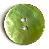 Re-Stocked, 7/8" Apple Green Pearl Shell 2-hole 23mm Button, Per Button # 479-D