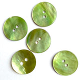 Re-Stocked, 7/8" Apple Green Pearl Shell 2-hole 23mm Button, Per Button # 479-D
