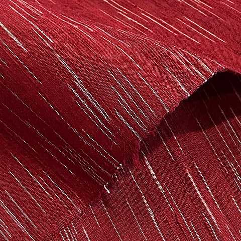 Remnant, Cranberry Wine Lightning Vintage Kimono Silk 14" x 60" Piece  #257