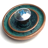 Copper/Green Patina Round Rope-Edge Concho 1" Screwback  #SWM-19 Darker Color