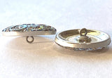 LAST ONES, Rainbow Plumeria, Magenta Czech Glass Button 1-1/16" 27mm # CZ-066