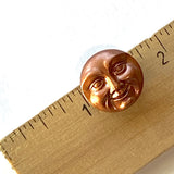 Re-Stocked, Copper Moon Face Czech Glass Button 17mm / 11/16"  # CZ-288