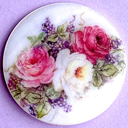 Roses Mother of Pearl Button by Susan Clarke, 1-3/8" #SC-1201