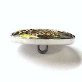 Purple Green Iridescent Peacock Button Bird 7/8" # CZ 071