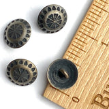 Small Rustic Dark Southwest Wreath Concho Button, Nickel Silver 1/2"  #SW-89