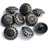 Small Rustic Dark Southwest Wreath Concho Button, Nickel Silver 1/2"  #SW-89