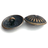 Mesa Sunflower Dark Brass/Black No-Shine Old Look Concho Button 5/8", #SW-83