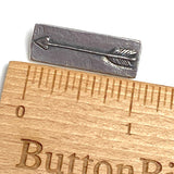 Arrow Button, 1" Pewter Rectangle from Green Girl Studios