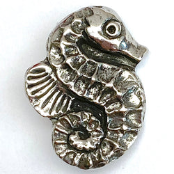 Seahorse Button, 7/8" Pewter from Green Girl Studios #G-314