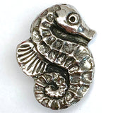 Seahorse Button, 7/8" Pewter from Green Girl Studios #G-314