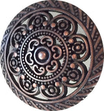 Copper/Light Burgundy/Black Lacy Metal 7/8" Button, Shank Back #SWC-27