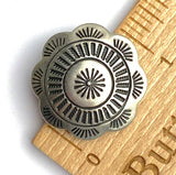 Hollyhock Flower Screw-Back German Nickel Silver Concho 1"  #SW-230