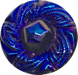 LAST ONE, Black, Purple, Metallic Sapphire Czech Swirl-Flower 1/2" 13mm  #CZ 188