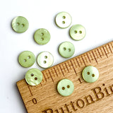 3/8" Pastel Green River Shell 2-hole Button, 9mm, TEN for $8.50 #2245