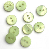 3/8" Pastel Green River Shell 2-hole Button, 9mm, TEN for $8.50 #2245
